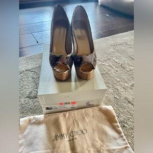 Jimmy Choo Snake Print Wedges